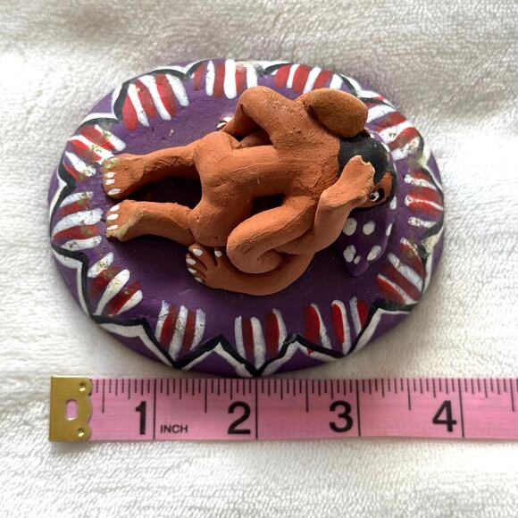 Vintage 1990s Mexican Fired Ceramic Erotic Copulating Couple Fertility Tableau - Picture 3 of 8